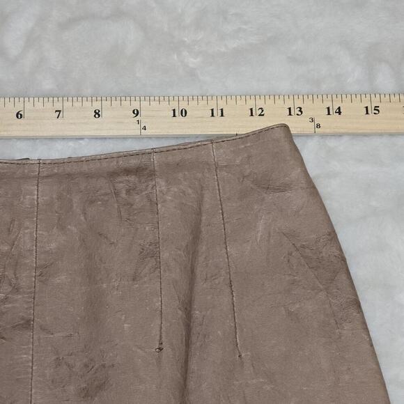 Vintage Winlit Genuine Leather Skirt Women’s 5/6 Tan Brown Made in Korea 80s 90s - Picture 12 of 15